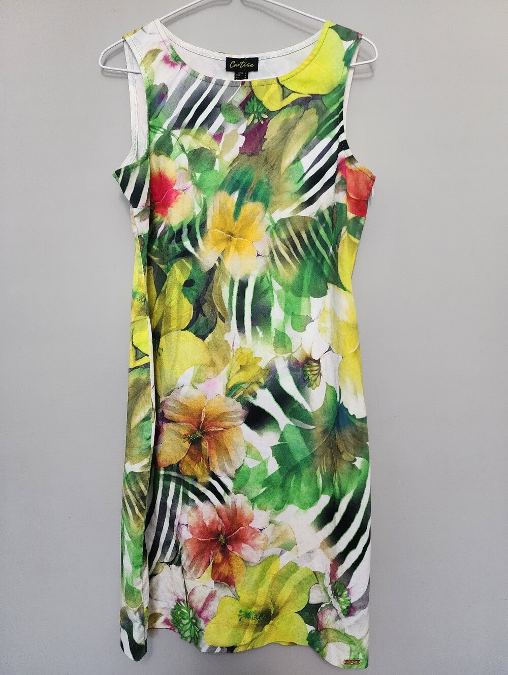 Cartise Floral Sleeveless Green & Yellow Dress Size 6